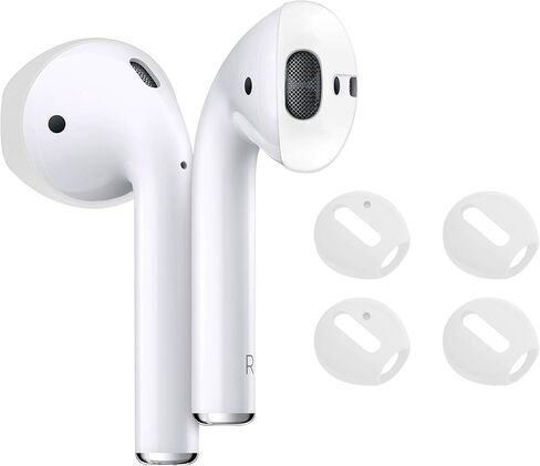 DamonLight (Fit in The case) Airpods Earpods Covers Anti-Slip Silicone Soft Sport Covers Accessories for AirPods Earbud AirPods Ear Tips 2 Pairs (White) in Kuwait