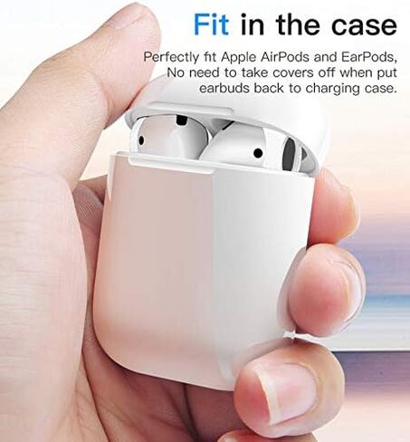 DamonLight (Fit in The case) Airpods Earpods Covers Anti-Slip Silicone Soft Sport Covers Accessories for AirPods Earbud AirPods Ear Tips 2 Pairs (White) in Kuwait