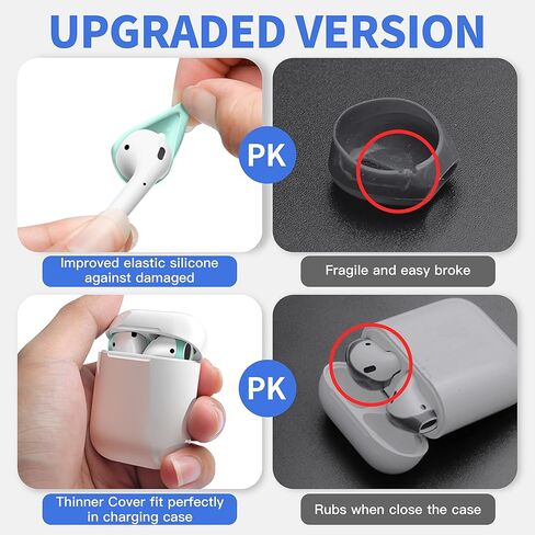 DamonLight (Fit in The case) Airpods Earpods Covers Anti-Slip Silicone Soft Sport Covers Accessories for AirPods Earbud AirPods Ear Tips 2 Pairs (White) in Kuwait