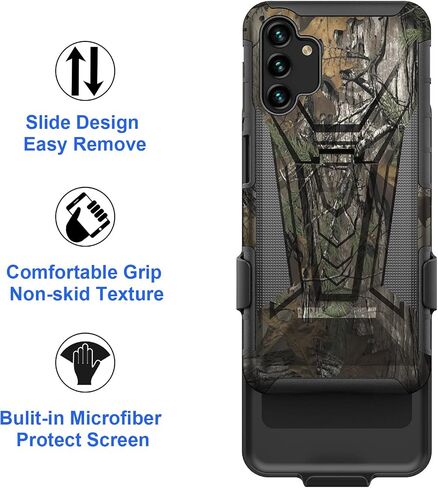 Ailiber for Samsung Galaxy A04S Holster Case, Galaxy A13 5G Case with Screen Protector, Swivel Belt Clip with Kickstand, Heavy Duty Full Body Shockproof Protective Phone Cover for Galaxy A04 S-Black in Saudi Arabia