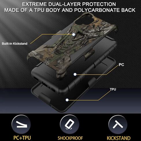 Ailiber for Samsung Galaxy A04S Holster Case, Galaxy A13 5G Case with Screen Protector, Swivel Belt Clip with Kickstand, Heavy Duty Full Body Shockproof Protective Phone Cover for Galaxy A04 S-Black in Saudi Arabia