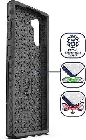 Encased Galaxy Note 10 Belt Clip Protective Holster Case (2019 Rebel Armor) Heavy Duty Rugged Full Body Cover w/Holder for Samsung Note 10 (Black) in Saudi Arabia