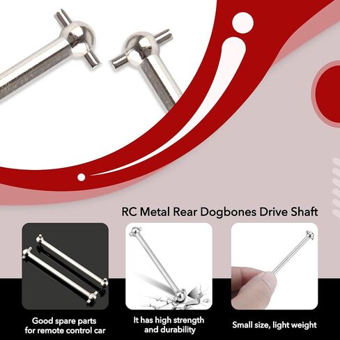 2 قطعة RC المعدنية الخلفية Dogbones محرك رمح، كعب محور العجلة متوافق مع wltoys 16889 1/16 RC سيارة، M16106 التحكم عن بعد قطع غيار السيارات ترقية in Saudi Arabia