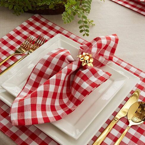 12PCS Christmas Napkin Rings Set for Table Settings, Festive Gift Bow Napkin Holder Rings for Christmas Thanksgiving New Year Party Dinner Table Decoration (12PCS Gold+Red+Green) in Kuwait