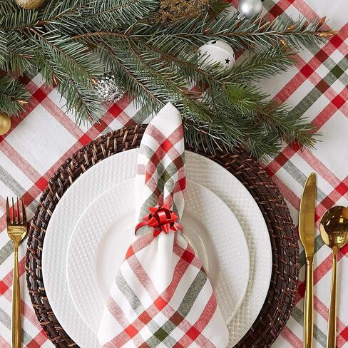 12PCS Christmas Napkin Rings Set for Table Settings, Festive Gift Bow Napkin Holder Rings for Christmas Thanksgiving New Year Party Dinner Table Decoration (12PCS Gold+Red+Green) in Kuwait