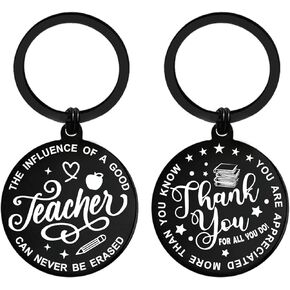 Teacher Appreciation Gifts For Women Men, Thank You Teacher from Student, Metal Engraved Keychain