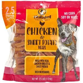 Hubert Pet Gourmet Chicken & Sweet Potato Wrap Dog Treats - Natural, Ideal for Training, USA Inspected & Tested, Suitable 2.5 lbs
