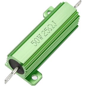 uxcell 50W 25 Ohm 5% Aluminum Housing Resistor Screw Tap Chassis Mounted Aluminum Case Wirewound Resistor Load Resistors Green 1 pcs