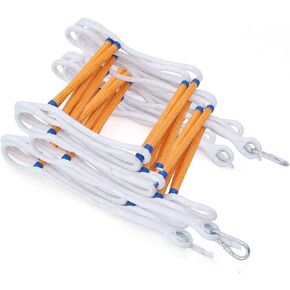 13ft Safety Balcony Fire Escape Ladder with Hooks Carabins | 2 Story for Adults and Kids |Reusable Multi-use for Treehouse|Weight Capacity up to 2000 lb