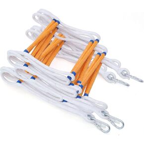 سلم هروب من الحريق للشرفة بطول 13 قدم مع خطافات كارابين | قصتان للبالغين والأطفال |متعددة الاستخدامات قابلة لإعادة الاستخدام لبيت الشجرة|سعة وزن تصل إلى 2000 رطل in Kuwait