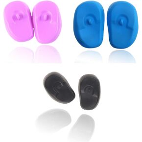 3 Pairs Creative Soft Plastic Earmuffs Avoid stains Ear Cover Protector Hairdressing Ear Caps Beauty Tool for Hair Dyeing with Baked Oil (Color Random)