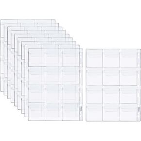 PATIKIL 12 Pockets Coin Collecting Pages, 10 Sheets Coin Binder Inserts Sleeves with 9 Hole Coins Holder for Coin Book Album, Clear