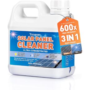 Teexpert Solar Panel Cleaner (1Gallon Makes 600 Gallons), Ultra Concentrated Glass & Solar Panel Cleaning, Streak-Free Quick Dry Remove Dirt, Dust, Droppings, Oils, Fingerprints & Water Spots