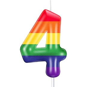 Rainbow Number Candle Birthday Cake Topper Birthday Candle Number Cake Topper Candle for Cake for Boys Girls Kids Party Supplies Rainbow Ornament Decorations (Number 6)