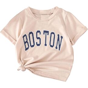 SOLY HUX Toddler Girl's Graphic Tees Letter Print Short Sleeve Round Neck T Shirts Tops