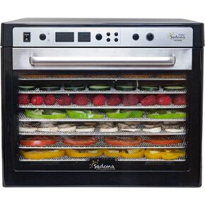 Tribest Sedona SDC-S101-B Supreme Commercial Electric Food Dehydrator with Stainless Steel Dehydrator Rack Trays, Black, 17"X19.8"x14.3"