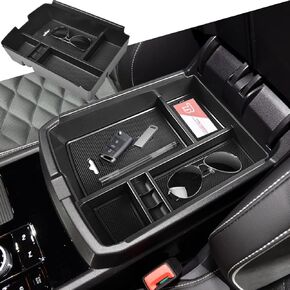 TACOBRO Center Console Organizer Tray Compatible with Atlas Accessories 2018 2019 2020 2021 2022 2023 Cross Sport Armrest Glove Box Secondary Storage Divider ABS Materials - Black Trim