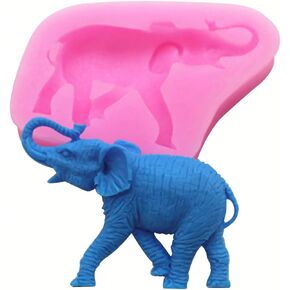 2 Pcs Cute Elephant Silicone Mold for DIY Chocolate Cake Topper Decoration Pudding Handmade Ice Cream,DIY Craft Art Candle Making Mould, Sugarcraft Jelly Gumpaste Mold