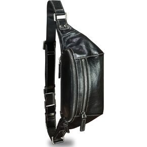 Genuine Leather Fanny Pack for Women and Men Vintage Real Leather Waist Bag Sling Bag Crossbody Bag Chest Purse (Coffee)
