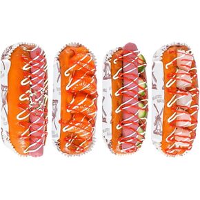 ibasenice 4pcs Simulation Hot Dog Bread Fake Realistic Food Bread Decoration Artificial Bread Model for Display Home Creative Staging Kitchen Photo Props