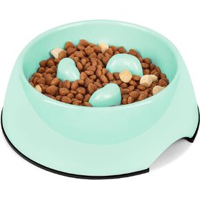 Super Design Slow Feeder Dog Bowls, 1.5 Cups Slow Feeding Dog Bowl Medium Breed Bottom Anti Slip Heavy That Won't Move Easy to Eat Dog Food Suitable for Small Medium Dogs-M-Green