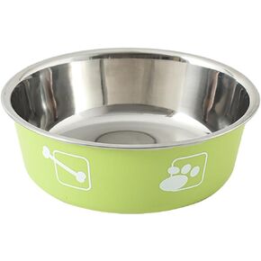 Stainless Steel Dog Bowl Non Slip,Dog Food Water Bowls Dishwasher Safe,Dog Food Water Bowls Reusable Insulated Stainless Steel Food Bowls No Slip Pet Feeding Bowl for Dog Cat (Grey, L)