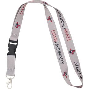 Desert Cactus Lewis University Lanyard Flyers Car Keys ID Badge Holder Keychain Detachable Breakaway Snap Buckle (Gray)