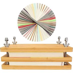 طقم تجليد الكتب من الخيزران الخشبي من rcqeuiol لمستلزمات تجليد الكتب، آلة تجليد الكتب DIY، آلة تجليد الكتب مع 24 عصابات رأس لتجليد الكتب الملونة in Kuwait