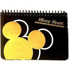 Disney Mickey Mouse Black Spiral Autograph Book - Gold (Bighead)