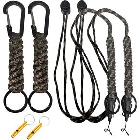 4Pcs Paracord Keychain Paracord Lanyard Parachute Cord Lanyards for Keys Carabiner Clip Key Lanyard Key Chains Women Men for Wallet Cell Phone Camera Outdoor Traveling