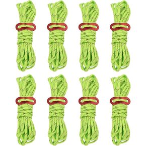 PATIKIL 4mm 13ft Tent Rope, 8 Pack Reflective Guy Lines with Aluminum Adjuster Tensioner Guyline Tent Cords for Outdoor Camping Hiking Backpacking Tent Tarp Canopy, Black