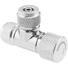 Create idea CO2 Dual-Head Needle Valve Carbon Dioxide Double-Ended Needle Trimmer Valve CO2 Bubble Counter Fish Tanks Accessory Compatible with Aquarium Systems, Silver