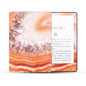 MightySkins Glossy Glitter Skin Compatible with Amazon Kindle Paperwhite 5 6.8-inch 11th Gen (2021) Full Wrap - Orange Quartz | Protective High-Gloss Glitter Finish | Easy to Apply | Made in The USA