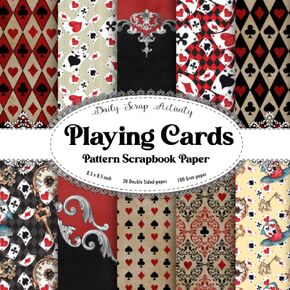 Playing Cards Pattern Scrapbook Paper: Decorative Scrapbooking Paper, Junk Journal, Double Sided Craft Paper For Gift Wrapping, Decoupage, Journaling ... Paper Crafts, Collage, Mixed Media Art