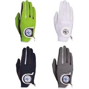 Men's RainGrip Golf Glove Four Pack(One White+One Navy Blue+One Green+One Grey) Four Color Combinations,Each Color one,Hot Wet Weather Comfort, Left Hand Right Hand