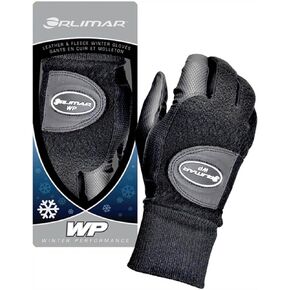 Orlimar Men's Winter Performance Fleece Golf Gloves (Pair), Black Thermal Water-Resistant Cold Weather Golf Gloves for Rain or Snow