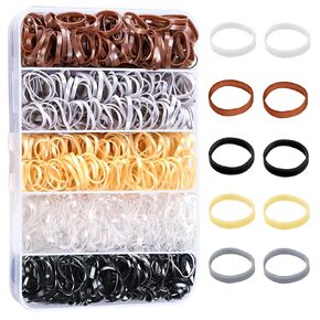 YGDZ Elastic Hair Bands, 5 Colors 600 pcs Hair Ties, Mini Hair Rubber Bands, Elastic Hair Ties for Girl, Ponytail Holders, Hair Accessories for Men, Women, Toddler, Neutral Colors