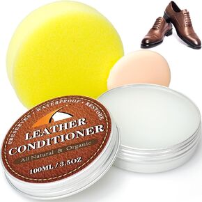 Mink Oil for Leather Products, Leather Conditioner and Cleaner All-Natural Waterproof Soften and Restore Shoes, Boots, Jacket, Couches, Wallets, Handbags and Car Seats