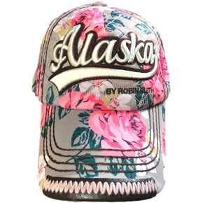 Quality Vibrant Floral Alaska Ball Cap Hat