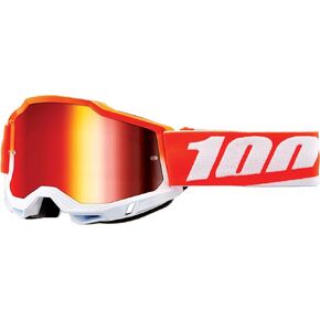 100% Accuri 2 Motocross & Mountain Biking Adult Goggles (Matigofun - Mirror Red Lens)