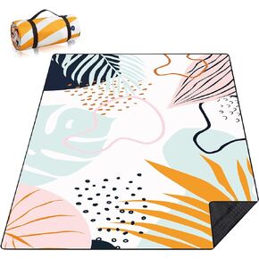 Picnic Blankets Beach Blanket 80" X 60" Extra Large Waterproof Camping Blankets Portable Outdoor Mat 3-Layer Blanket for Beach, Hiking, Park, Music Festival, Grass Lawn,Travel