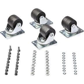 StarTech.com Heavy Duty Casters for Server Racks/Cabinets - Set of 4 Universal M6 2-inch Caster Kit - Replacement Swivel Caster Wheels (45x75mm Pattern) for 4 Post Racks - Steel/Plastic (RKCASTER2)