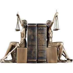 Lady Justice Statue Decorative Bookends Home Decor Roman Goddess Sculptures Gifts, Best for Lawyers and Law Students(10 x 5 x 4 inch)