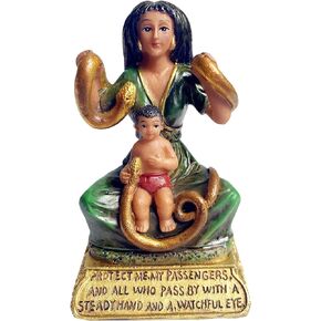 4 Inches Car Statue Martha Dominadora Estatua Lady with Snake Statue Santa Martha La Dominadora Statue Marta Dominatrix