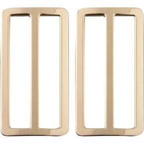 ALLinONE 50mm/2" Metal Slider Tri Glide Buttons Webbing Strap Adjustable Buckle Fastener for DIY Leather Craft beg Belt strap Accessories (Light Gold 2pcs)