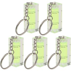 5Pcs Mini Level with Keychain, Easy Read Spirit Bubble Level Keychain Tool, Horizontal Bubble Measuring Pocket Level
