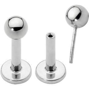 365 Sleepers 2PCS 20G 18G 16G Internally Threadless Labret Titanium 6mm 8mm Monroe Lip Ball Tragus Septum Nose Helix Rook Cartilage Earrings Body Piercing Jewelry
