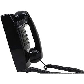 Single Line Classic 2554 Wall Phone with Loud Ringer and Handset Volume Control, Black - Wall Mount Jack Required