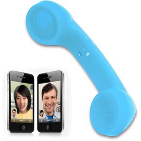 Wireless Retro Telephone Handset, Bluetooth Radiation Proof Handset Receivers Headphones for a Mobile Phone with Comfortable Call (Sky Blue)