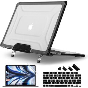 Batianda Case for M4 New MacBook Air 13.6 inch 2025 2024 2022 Model A3240/A3113/A2681- Full Protection Anti-Collision Design Foldable Stand TPU Bumper - Durable Scratch-Resistant, Navy